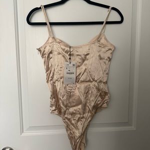 Zara satin bodysuit